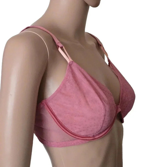 Victoria's Secret Bra Unlined Demi Lace Underwire pink size 38C - Picture 3 of 7